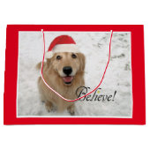 Golden Retriever Dog gelooft kerst Groot Cadeauzakje (Voorkant)