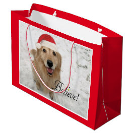 Golden Retriever Dog gelooft kerst Groot Cadeauzakje