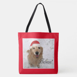 Golden Retriever Dog gelooft kerst Tote Bag