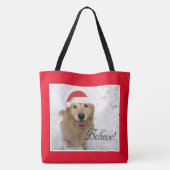 Golden Retriever Dog gelooft kerst Tote Bag (Achterkant)