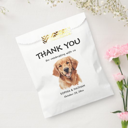 Golden Retriever Dog gepersonaliseerd dank u Bedankzakje (Gezegeld)