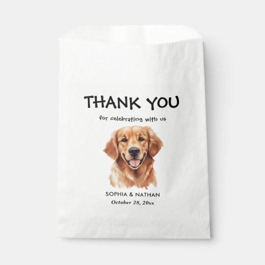 Golden Retriever Dog gepersonaliseerd dank u Bedankzakje (Voorkant)