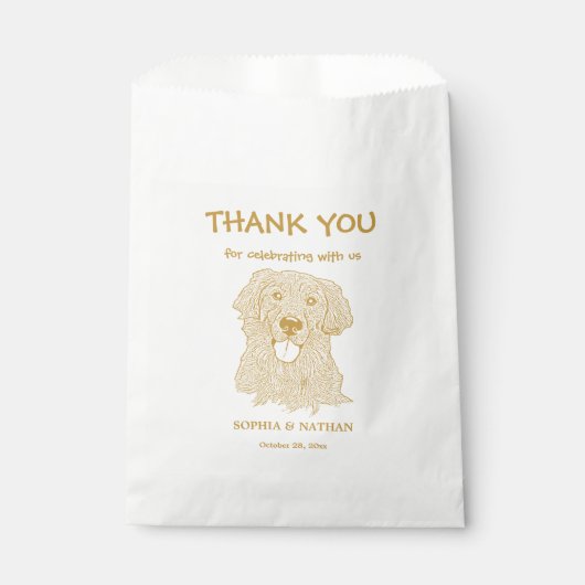 Golden Retriever Dog gepersonaliseerd dank u Bedankzakje (Voorkant)