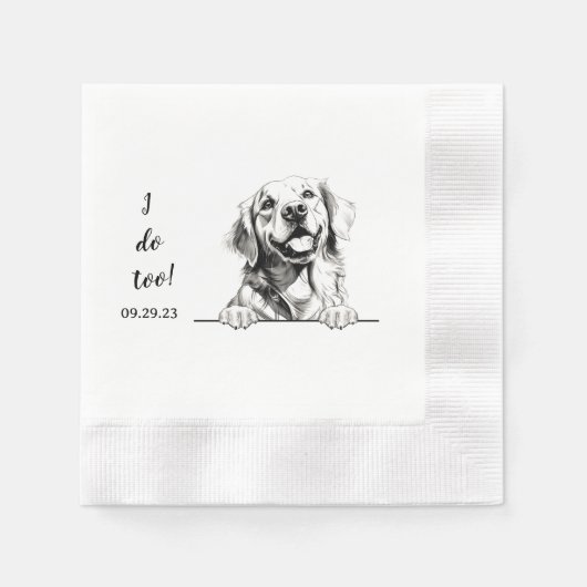 Golden Retriever Dog gepersonaliseerd doe ik ook Servet (Voorkant)