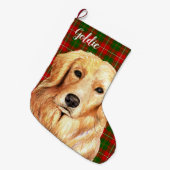 Golden Retriever Dog gepersonaliseerd Grote Kerstsok (Voorkant (Hangend))