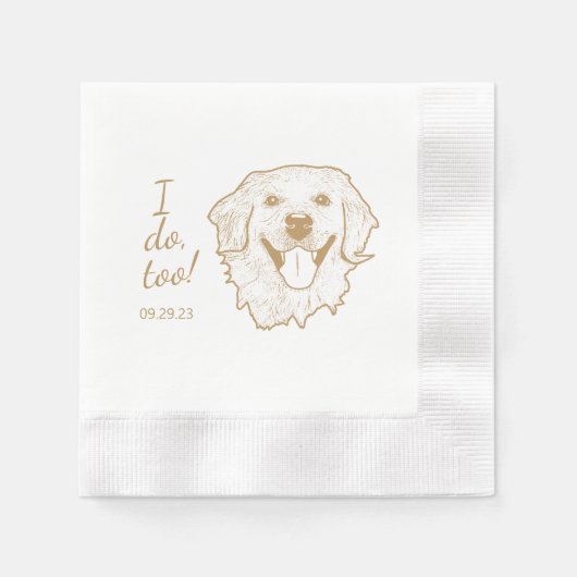 Golden Retriever Dog gepersonaliseerd ik doe het o Servet (Voorkant)