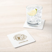 Golden Retriever Dog gepersonaliseerd Kartonnen Onderzetters (Insitu)