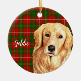 Golden Retriever Dog gepersonaliseerd Keramisch Ornament