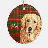 Golden Retriever Dog gepersonaliseerd Keramisch Ornament (Links)