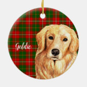 Golden Retriever Dog gepersonaliseerd Keramisch Ornament (Achterkant)