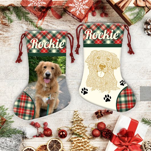 Golden Retriever Dog gepersonaliseerd Kleine Kerstsok