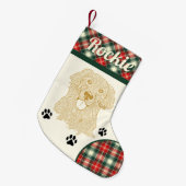 Golden Retriever Dog gepersonaliseerd Kleine Kerstsok (Voorkant (Hangend))