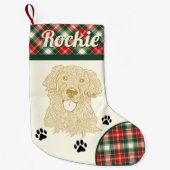 Golden Retriever Dog gepersonaliseerd Kleine Kerstsok (Voorkant)