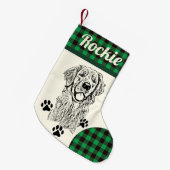 Golden Retriever Dog gepersonaliseerd Kleine Kerstsok (Voorkant (Hangend))