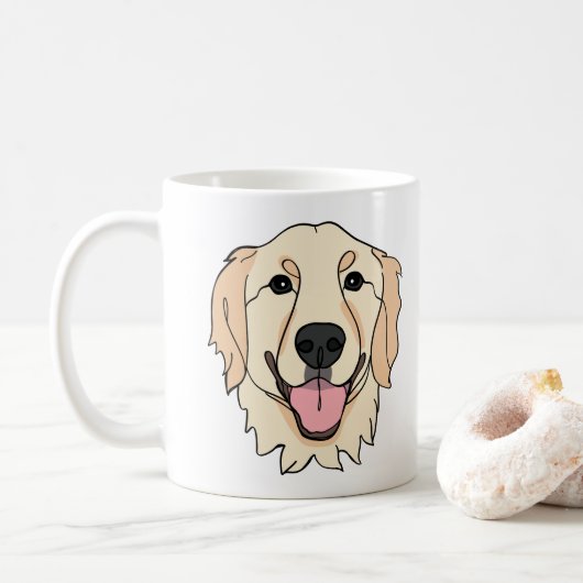 Golden Retriever Dog gepersonaliseerd Koffiemok (Met donut)