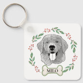 Golden Retriever Dog gepersonaliseerd Sleutelhanger (Voorkant)