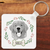 Golden Retriever Dog gepersonaliseerd Sleutelhanger (Achterkant)