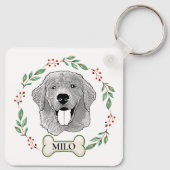 Golden Retriever Dog gepersonaliseerd Sleutelhanger (Achterkant)