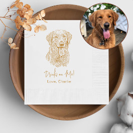 Golden Retriever Dog gepersonaliseerde Drink op mi Servet