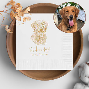 Golden Retriever Dog gepersonaliseerde Drink op mi Servet