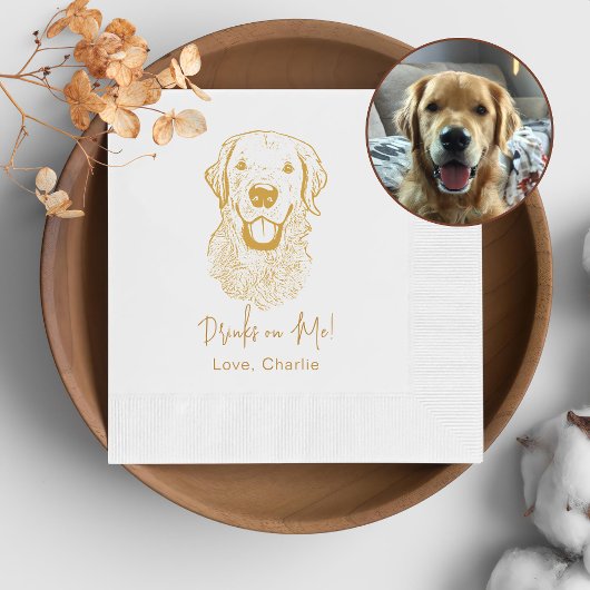 Golden Retriever Dog gepersonaliseerde Drink op mi Servet