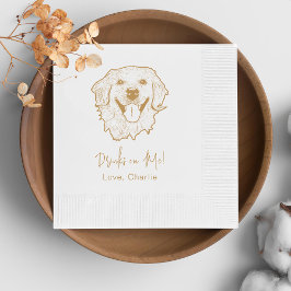 Golden Retriever Dog gepersonaliseerde Drink op mi Servet