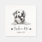 Golden Retriever Dog gepersonaliseerde Drinken op  Servet (Voorkant)