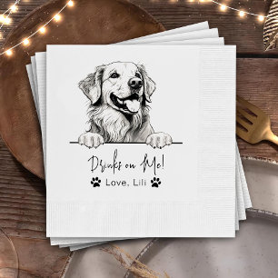 Golden Retriever Dog gepersonaliseerde Drinken op  Servet