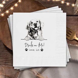 Golden Retriever Dog gepersonaliseerde Drinken op  Servet