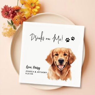 Golden Retriever Dog gepersonaliseerde Drinken op  Servet