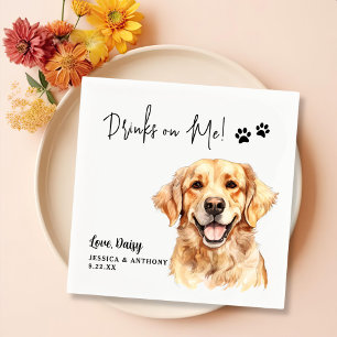 Golden Retriever Dog gepersonaliseerde Drinken op  Servet