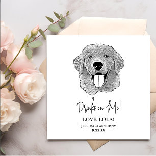 Golden Retriever Dog gepersonaliseerde Drinken op Servet
