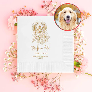 Golden Retriever Dog gepersonaliseerde Drinken op  Servet
