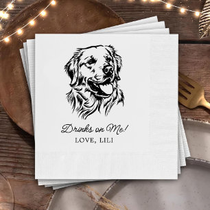 Golden Retriever Dog gepersonaliseerde Drinken op Servet