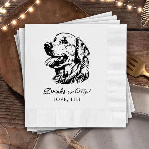 Golden Retriever Dog gepersonaliseerde Drinken op Servet