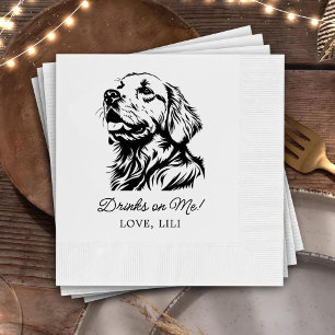 Golden Retriever Dog gepersonaliseerde Drinken op  Servet