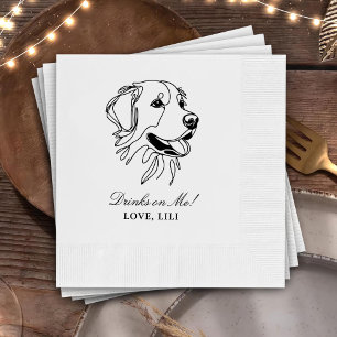 Golden Retriever Dog gepersonaliseerde Drinken op Servet