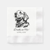 Golden Retriever Dog gepersonaliseerde Drinken op  Servet (Voorkant)