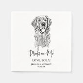 Golden Retriever Dog gepersonaliseerde Drinken op  Servet (Voorkant)
