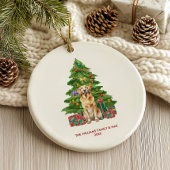 Golden Retriever Dog Gepersonaliseerde Kerst Keramisch Ornament