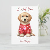 Golden Retriever Dog gepersonaliseerde Valentijnsd Feestdagenkaart (Staand voorkant)