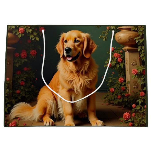 Golden Retriever Dog Groot Cadeauzakje (Voorkant)