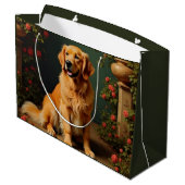 Golden Retriever Dog Groot Cadeauzakje (Achterkant Gekanteld)