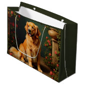 Golden Retriever Dog Groot Cadeauzakje (Voorkant Gekanteld)