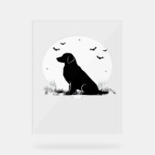 Golden Retriever Dog – Halloween Moon Silhouette O Acryl Bord (Voorkant)