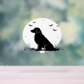 Golden Retriever Dog – Halloween Moon Silhouette O Acryl Bord (Neutraal)