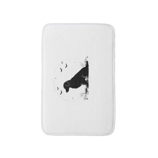 Golden Retriever Dog – Halloween Moon Silhouette O Badmat (Voorkant Verticaal)