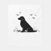 Golden Retriever Dog – Halloween Moon Silhouette O Fleece Deken (Voorkant)