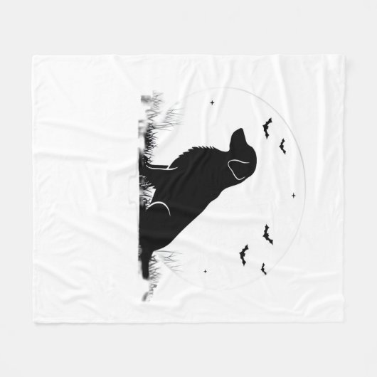 Golden Retriever Dog – Halloween Moon Silhouette O Fleece Deken (Voorkant (Horizontaal))