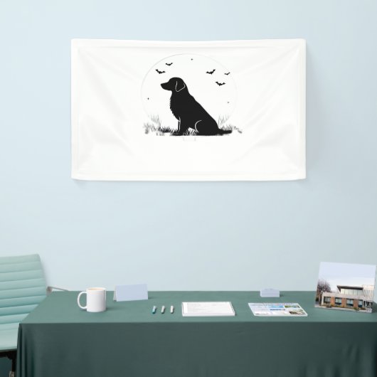 Golden Retriever Dog – Halloween Moon Silhouette O Spandoek (Beurs)